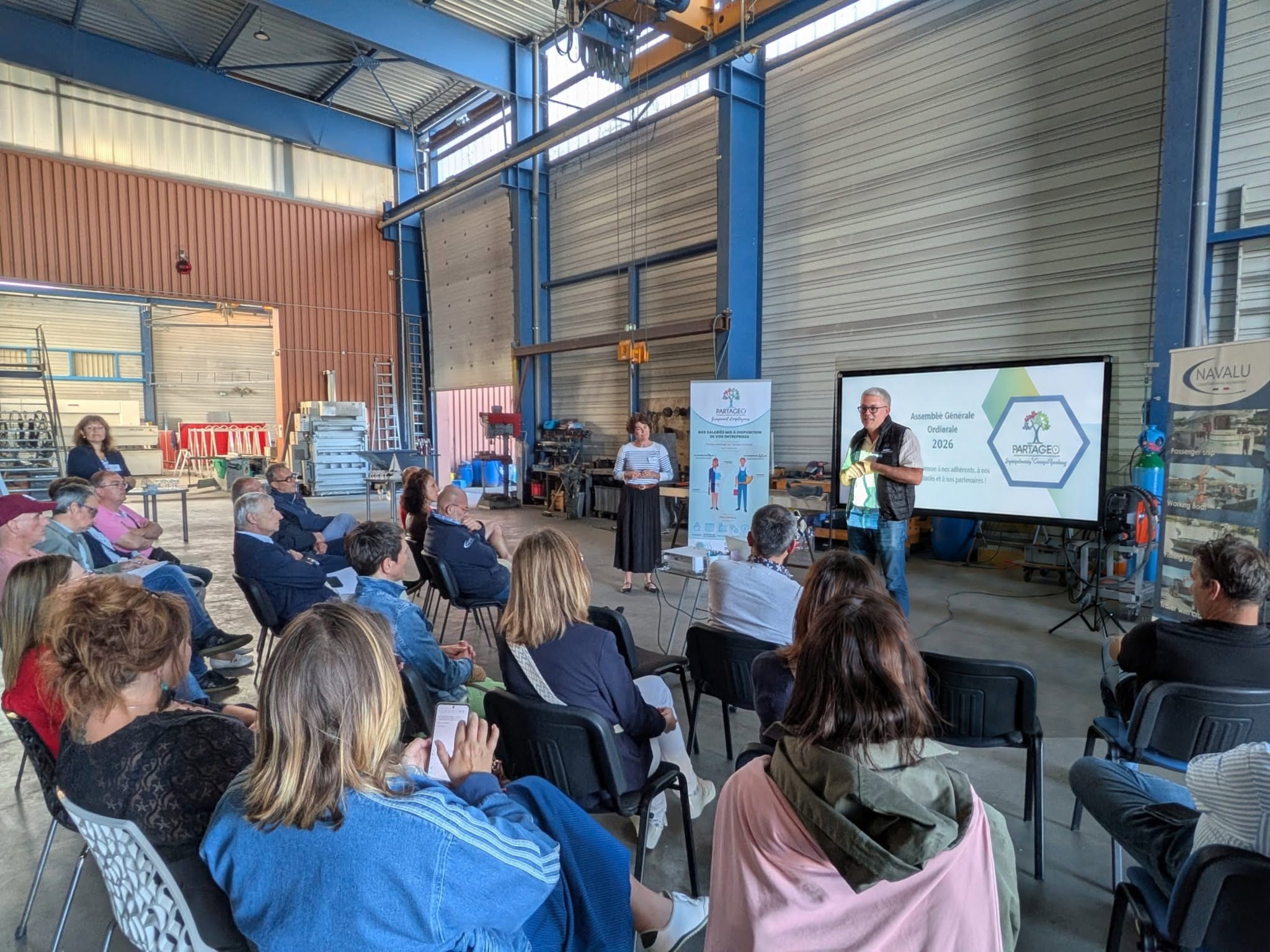 AG - Assemblée Générale - Association - Partageo - Ge - Groupement employeurs - Navalu - visite - entreprises